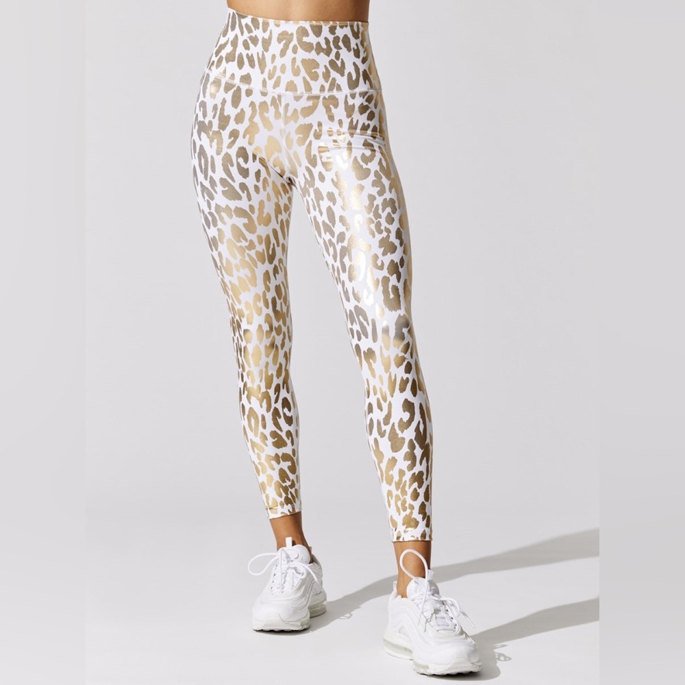 NWT Carbon38 Metallic Leopard High Rise 7/8 Leggings Size Small